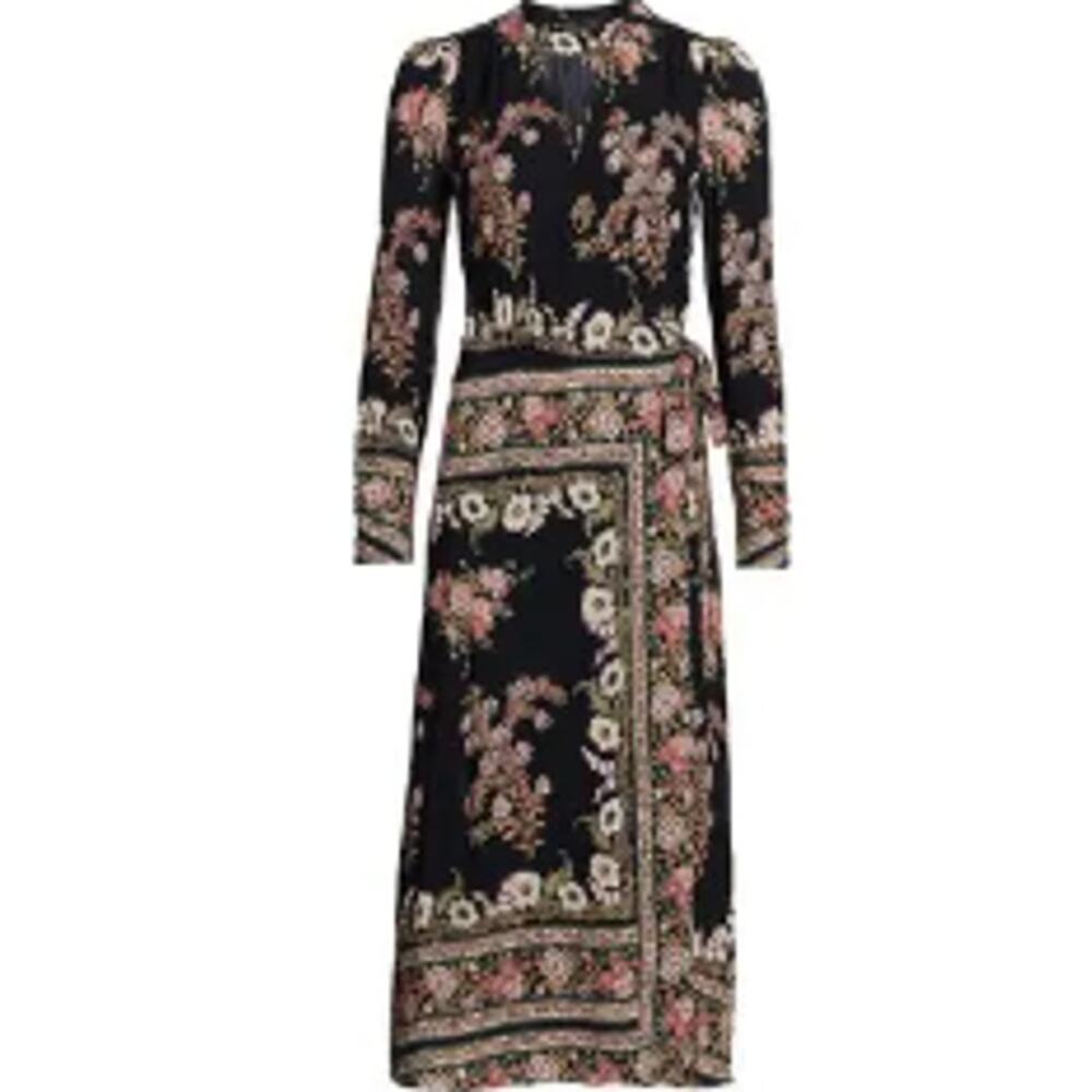 Etro Floral Paisley Print Wraparound‎ Midi Dress Size 6
